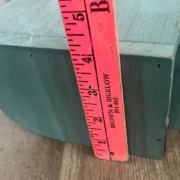 Vintage Teal Green Wooden Shelf Set of 3 - Picture 9 of 15